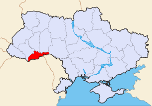 Karte der Ukraine mit Oblast Czernowitz