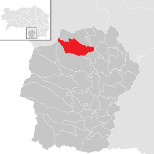 Lage der Gemeinde Marhof im Bezirk Deutschlandsberg (anklickbare Karte)