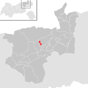 Lage der Gemeinde Mariastein (Tirol) im Bezirk Kufstein (anklickbare Karte)