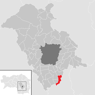 Lage der Gemeinde Mellach im Bezirk Graz-Umgebung (anklickbare Karte)