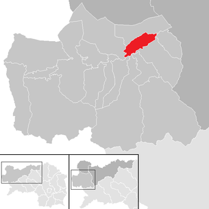 Lage der Gemeinde Mitterberg (Steiermark) in der Expositur Gröbing (anklickbare Karte)