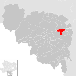 Lage der Gemeinde Natschbach-Loipersbach im Bezirk Neunkirchen (anklickbare Karte)