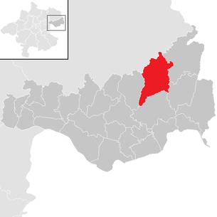 Lage der Gemeinde Pabneukirchen im Bezirk Perg (anklickbare Karte)