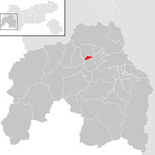 Lage der Gemeinde Pians im Bezirk Landeck (anklickbare Karte)