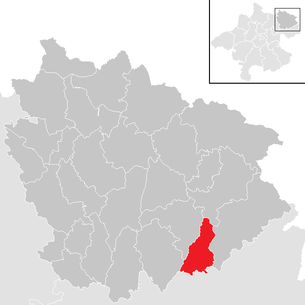 Lage der Gemeinde Pierbach im Bezirk Freistadt (anklickbare Karte)