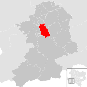 Lage der Gemeinde Reinsberg (Niederösterreich) im Bezirk Scheibbs (anklickbare Karte)