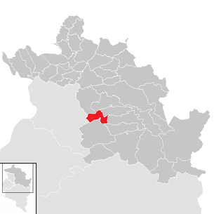 Lage der Gemeinde Reuthe im Bezirk Bregenz (anklickbare Karte)