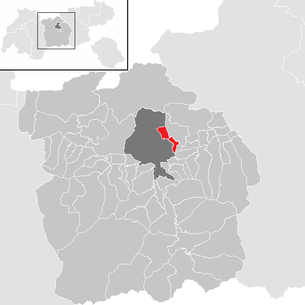 Lage der Gemeinde Rum (Tirol) im Bezirk Innsbruck Land (anklickbare Karte)