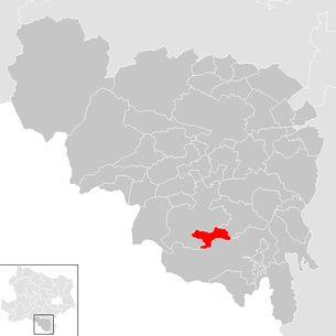 Lage der Gemeinde St. Corona am Wechsel im Bezirk Neunkirchen (anklickbare Karte)