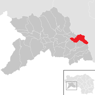 Lage der Gemeinde Sankt Lorenzen bei Scheifling im Bezirk Murau (anklickbare Karte)