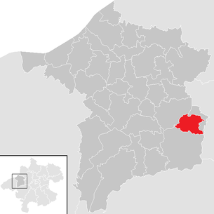 Lage der Gemeinde Sankt Marienkirchen am Hausruck im Bezirk Ried im Innkreis (anklickbare Karte)