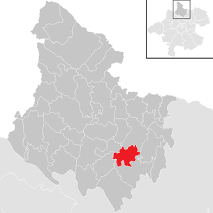 Lage der Gemeinde Sankt Ulrich im Mühlkreis im Bezirk Rohrbach (anklickbare Karte)