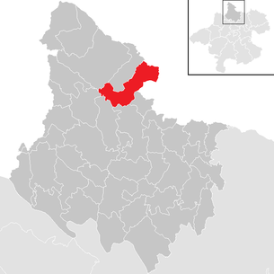 Lage der Gemeinde Schlägl im Bezirk Rohrbach (anklickbare Karte)
