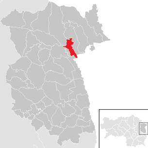 Lage der Gemeinde Schlag bei Thalberg im Bezirk Feldbach (anklickbare Karte)