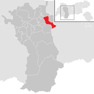 Lage der Gemeinde Stams im Bezirk Imst (anklickbare Karte)