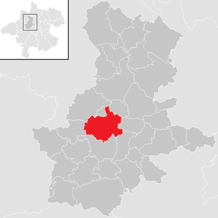 Lage der Gemeinde Taufkirchen an der Trattnach im Bezirk Grieskirchen (anklickbare Karte)