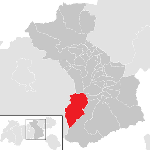 Lage der Gemeinde Tux (Tirol) im Bezirk Schwaz (anklickbare Karte)