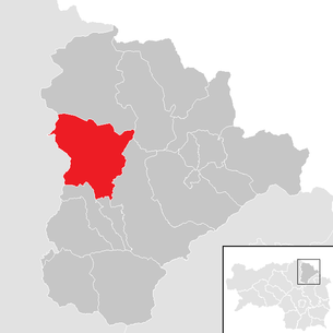 Lage der Gemeinde Veitsch im Bezirk Mürzzuschlag (anklickbare Karte)