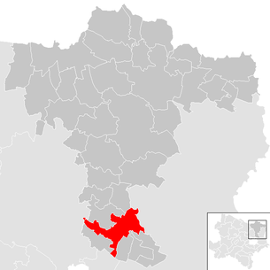Lage der Gemeinde Wolkersdorf im Weinviertel im Bezirk Mistelbach (anklickbare Karte)