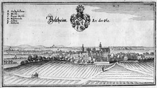 Veltheim um 1654/1658, Stich von Matthäus Merian