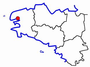 Lage des Kantons Brest-Cavale-Blanche-Bohars-Guilers