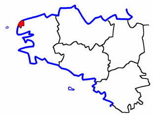 Lage des Kantons Ploudalmezeau