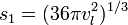 s_1 = (36 \pi v_{l}^{2})^{1/3}