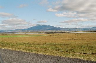 Hekla und Vatnafjöll von Südwesten gesehen