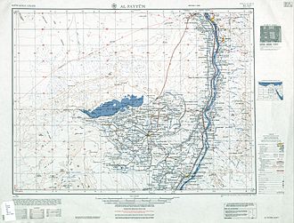 Kartenblatt mit Fayyum-Becken und Qarun-See