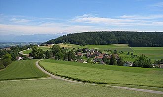 Blick vom Forchdenkmal auf die Küsnachter Seite und den Pfannenstiel