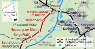 Strecke der Bienwaldbahn