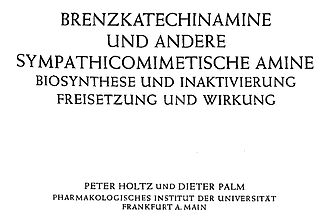 Deckblatt mit dem Titel: Brenzkatechinamine und andere sympathicomimetische Amine