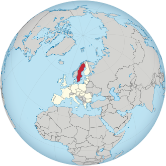 Sweden in the European Union on the globe (Europe centered).svg