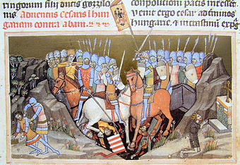 Schlacht bei Menfö (Spätmittelalterliche Darstellung von 1358)