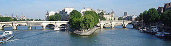 Der Pont Neuf, die älteste noch erhaltene Brücke über die Seine in Paris, und die Île de la Cité heute