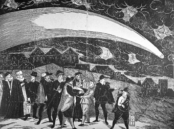 Der Große Komet von 1577, (Holzschnitt von Jiri Daschitzsky)