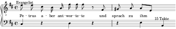 BWV 224 Incipit Nr. 22 Petrus aber antwortete.svg