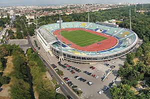 Aerial view of Vasil Levski National Stadium