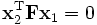 \mathbf{x}^\text{T}_2\mathbf{Fx}_1=0