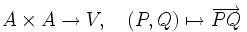  A\times A\to V,\quad (P,Q)\mapsto\overrightarrow{PQ} 