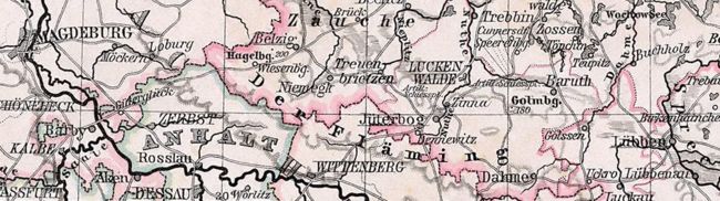 Grenzziehung im Fläming 1905; aus der Karte Provinz Brandenburg