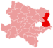 Lage des Bezirkes Gänserndorf in Niederösterreich