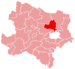 Lage des Bezirkes Korneuburg in Niederösterreich