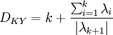 D_{KY}= k + \frac{\sum_{i=1}^k \lambda_i}{|\lambda_{k+1}|}