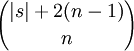 {|s|+2(n-1)\choose n}