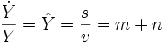 {\dot Y \over Y} = \hat Y = {s \over v} = m + n