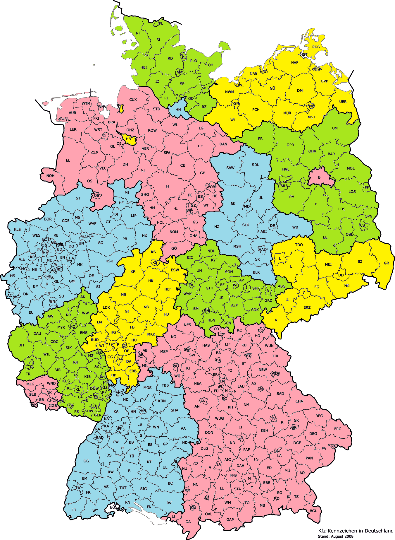 Number of districts away from the next city over 500,000 inhabitants in