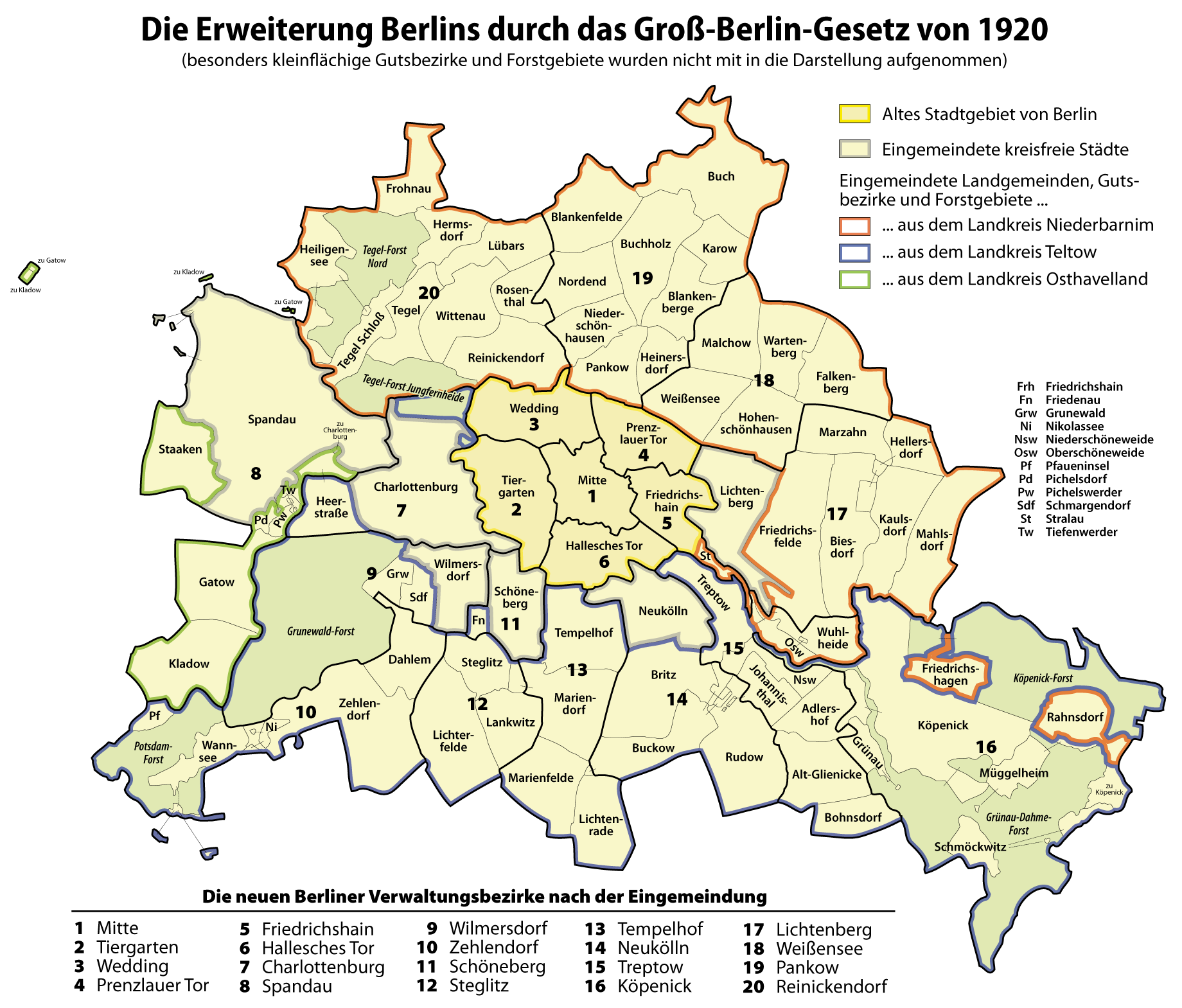 Liste der Verwaltungsbezirke Berlins 1920–2000