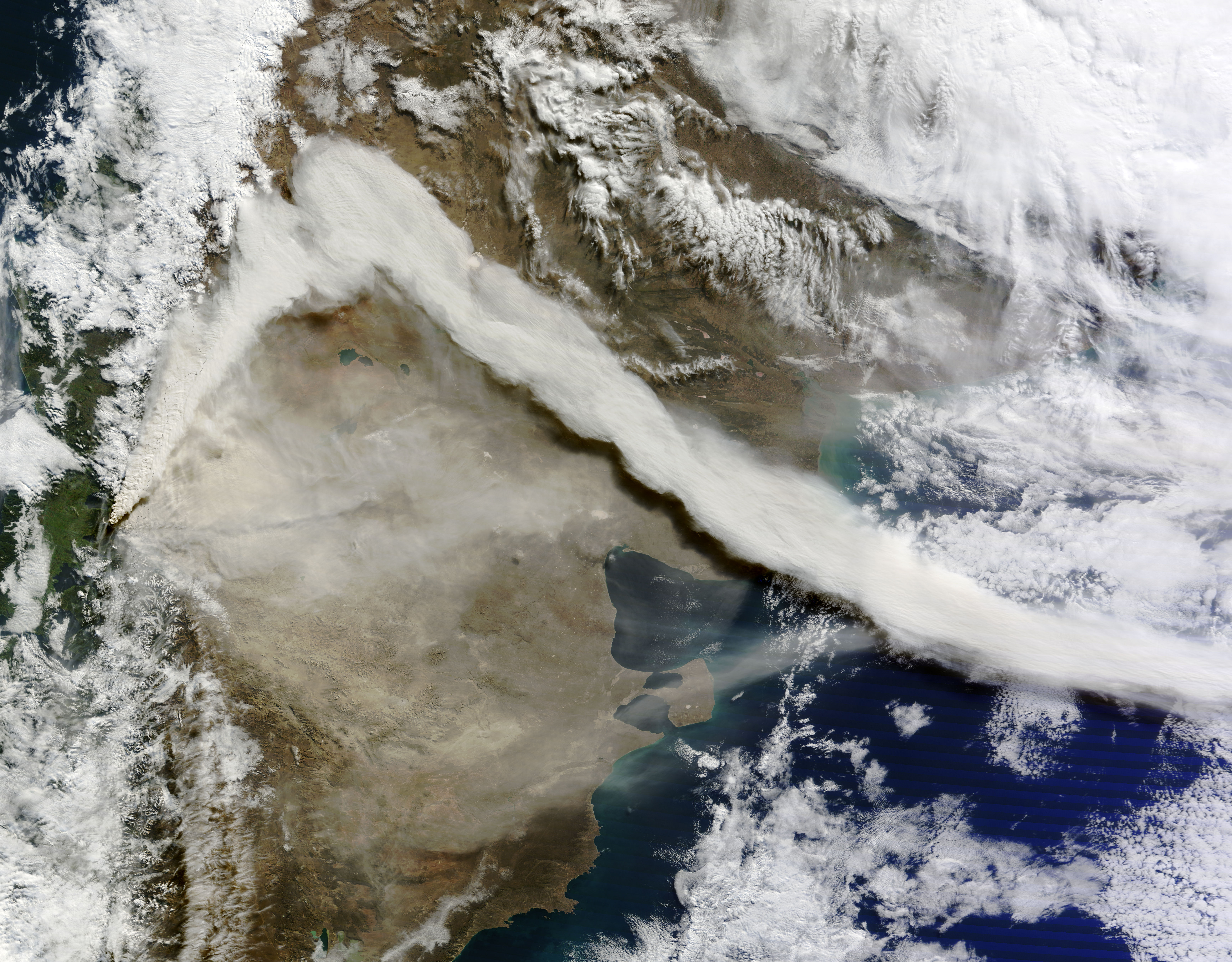 Chile Volcano Eruption From Space