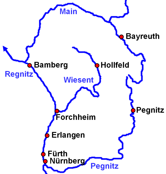 Pegnitz Fluss Karte